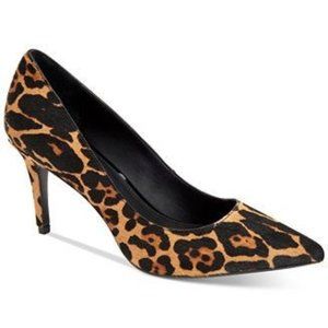 Calvin Klein Gayle Pointed-Toe Calf Hair Pumps, Leopard, Size 9